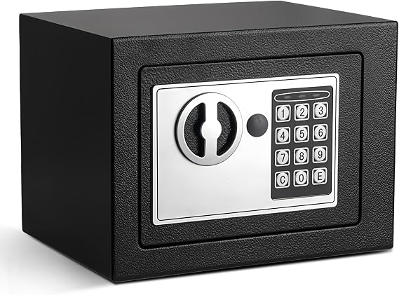 CDC DlGl 6.6LCaja Fuerte Anti-Robo Electrónica con 2 Llaves, Caja Fuerte Empotrable Digital para El Hogar/La Oficina Caja de Seguridad para Objetos de Valor Como Dinero Armas en Efectivo