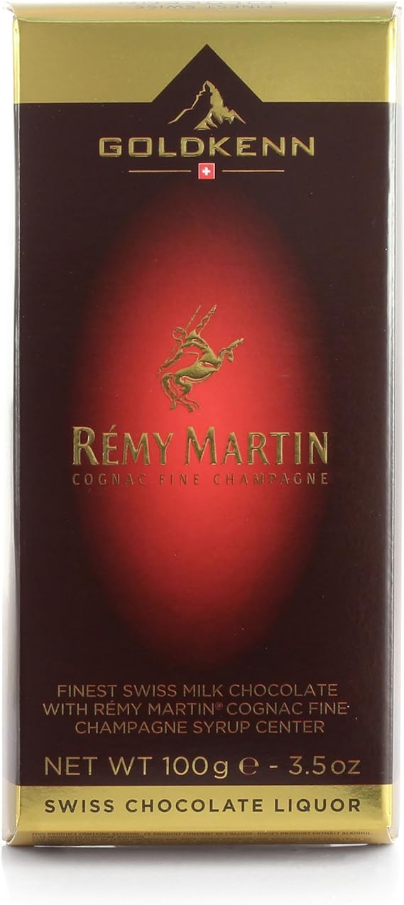 Goldkenn Swiss Milk Chocolate Bar with Rémy Martin Cognac, 100 g
