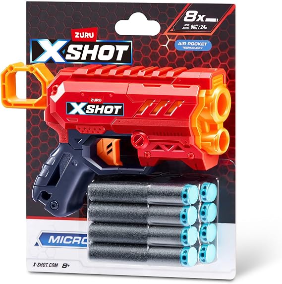X-shot blaster micro 2.0 with 8 darts toy gun compact
