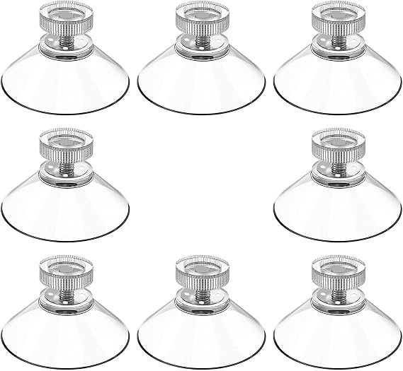 DZS Elec 8PCS Plastic Suction Cup Holder Round Transparent Powerful Glass Suction Cup Accessory with Nut for Bathroom Walls Windows Car Shade Cloths