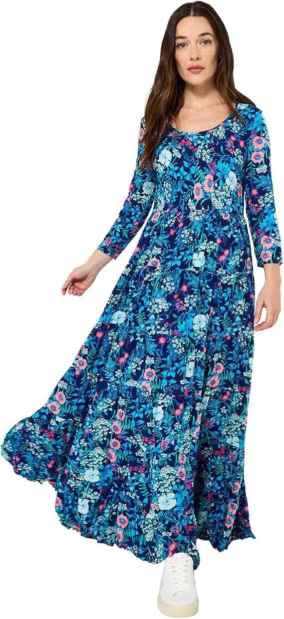Joe Browns Women's Bright Floral Crinkle Cotton Maxi Dress Dress