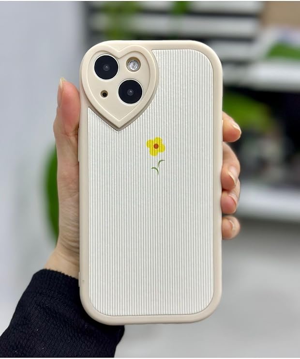 Go Accessory Camera Heart Detailed Coating Flower Design Case Compatible with Iphone 13 And 14