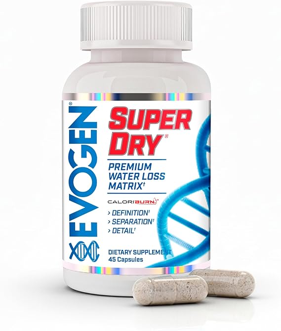 Evogen Super Dry - Premium Water Loss Matrix for Muscle Definition | Natural Diuretic Water Pills Supplement Supporting Water Weight Loss, Reduced Water Retention, Bloating Relief | 45 Capsules