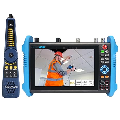 IP Camera Test Tool IPC-9800CLMOVTADHS Pro Multi-functions CCTV Tester 7inch IPS Touch Screen Monitor 8MP SDI TVI AHD CVI TDR OPM VFL POE Camera 8K H.265 With HDMI&VGA Input