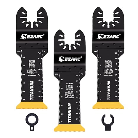 EZARC Titanium Bi-Metal Multi Tool Blades 70mm Extra-Long, 3-Pack