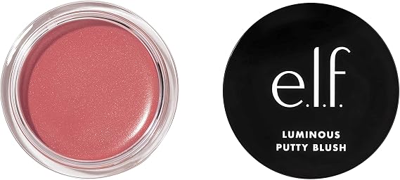 e.l.f. Luminous Putty Blush, Putty To Powder Blush With A Shimmer Finish, Lightweight, Buildable Formula, Bermuda, 10 g (Pack of 1)