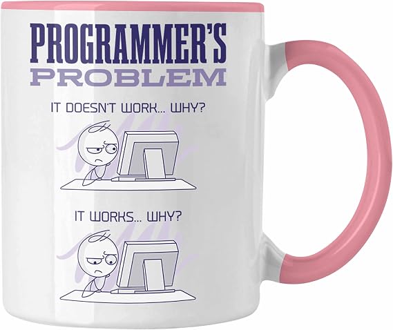 Trendation - Programmer Mug Gift Coder Mug Nerd Software Developer Gift Idea (Pink)