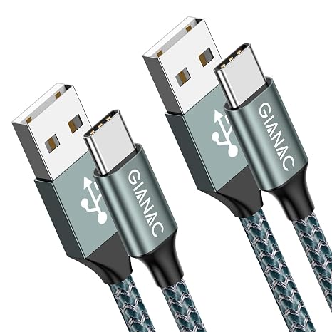 USB C Cable Fast Charging [2Pack 2M] 3.1A Fast Charging Cable Type C Nylon
