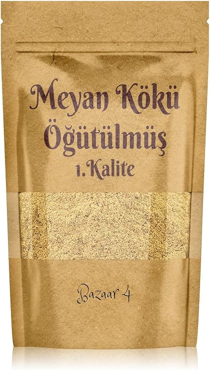 Bazaar 4 Meyan Kökü Öğütülmüş 1.Kalite Taze 195 Gr
