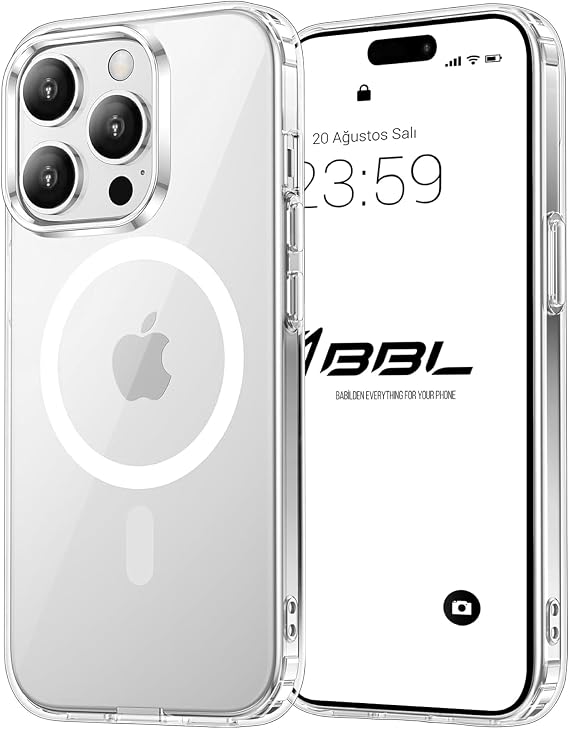 Babilden iPhone 13 Pro Max İçin Kılıf Kamera Korumalı Magsafe İle Uyumlu Kablosuz Şarj Özellikli Şeffaf Telefon Kılıfı