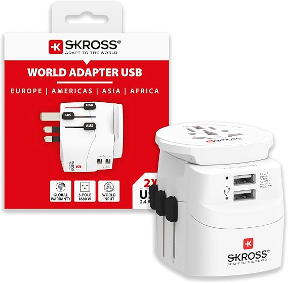 SKROSS PRO Light USB World Universal Travel Adapter