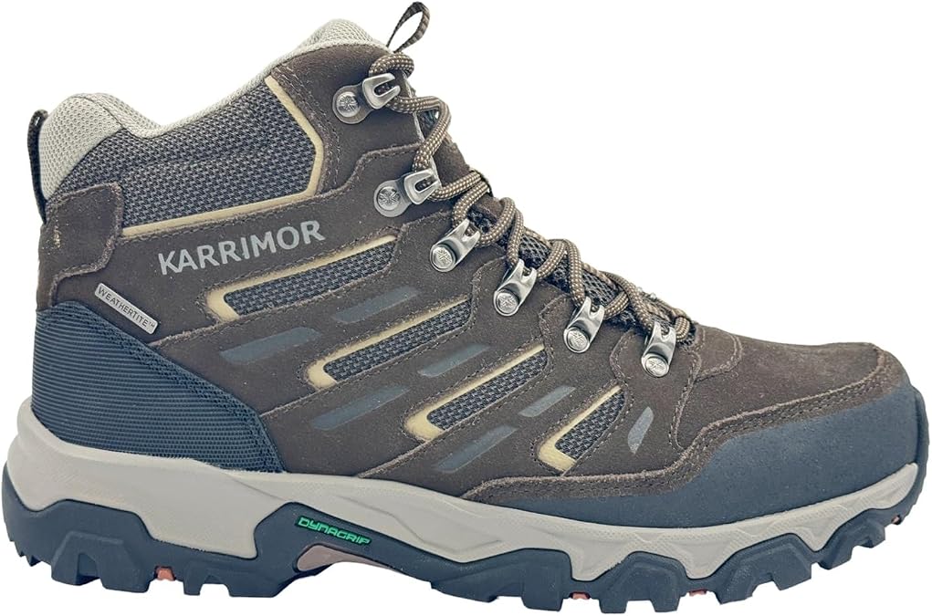 Karrimor Mens Mount Mid Suede Boots Lace Up Breathable Waterproof
