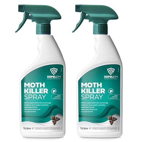 REPELEM Moth Killer Spray, Repellent for Wardrobes - Permethrin 2L