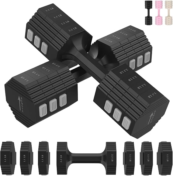 Tepemccu Adjustable Dumbbell Set, 10kg Weights Dumbbells Set for Women Men
