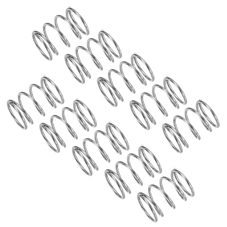 sourcing map 10Pcs Compression Spring, 304 Stainless Steel 7mm OD 0.6mm Wire 10mm Length Mechanical Spring for Shop Home Repair Project, Silver Tone