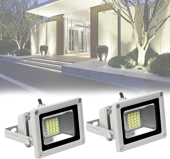 LED Floodlight Ultra Bright White Flood Light IP66 Waterproof Wall Lamp 10W Low Voltage 6000K 6500K Warm White(3000K,2 Pack)