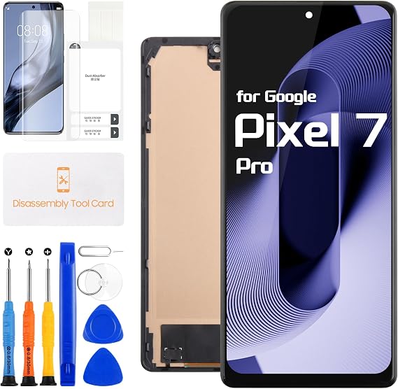 Google Pixel 7 Pro スクリーン交換用、フレーム付きブラック