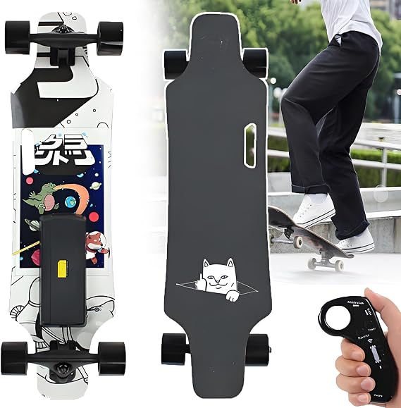 For Adults Electric Skateboards - New 350W Electric Longboard W/Remote,25km (15.6mph),8km (9.4 Mi) Range,Capacity 90kg+ Electric Cruiser Skateboards TypeB