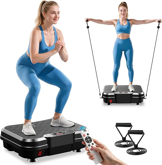 Vibration Plate Exercise Machine for Lymphatic Drainage & Weight Loss Shake Plate Full Body Vibration Platform Machine Workout Equipment Home Gym Fitness Equipment for Men and Women