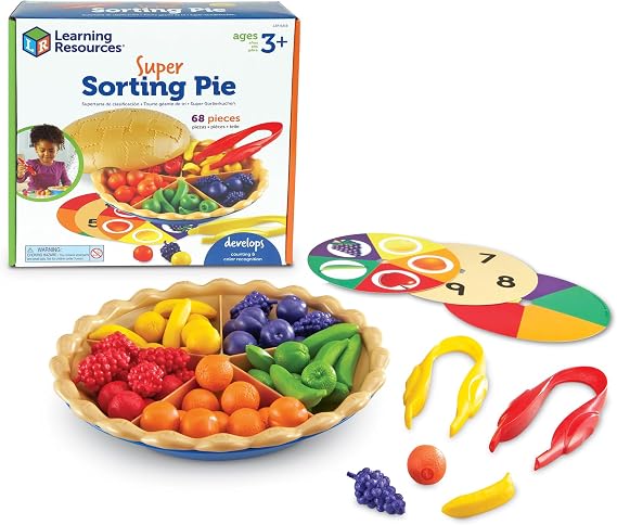 Learning Resources Super Sorting Pie, Ages 3+, Early Numeracy Counting Toy, 9.1 x 9.4 x 3.7 inches, Fine Motor Skills, Colour Recognition