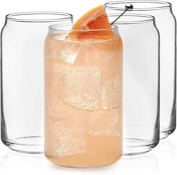 Libbey Classic Can Tumbler Glasses, 16-Ounce, Set of 4