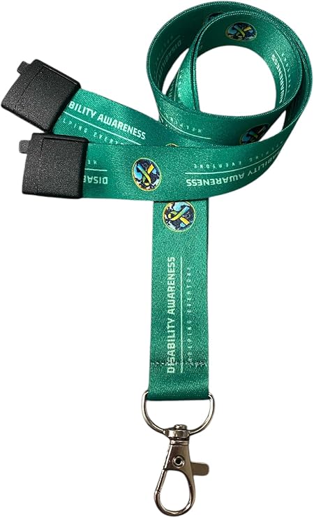 Quantum Leap Hidden Disability Lanyard for Your Badges – Discreet Support for Awareness Invisible Hidden Disabilities Autism & ADHD (Green World Lanyard Only)