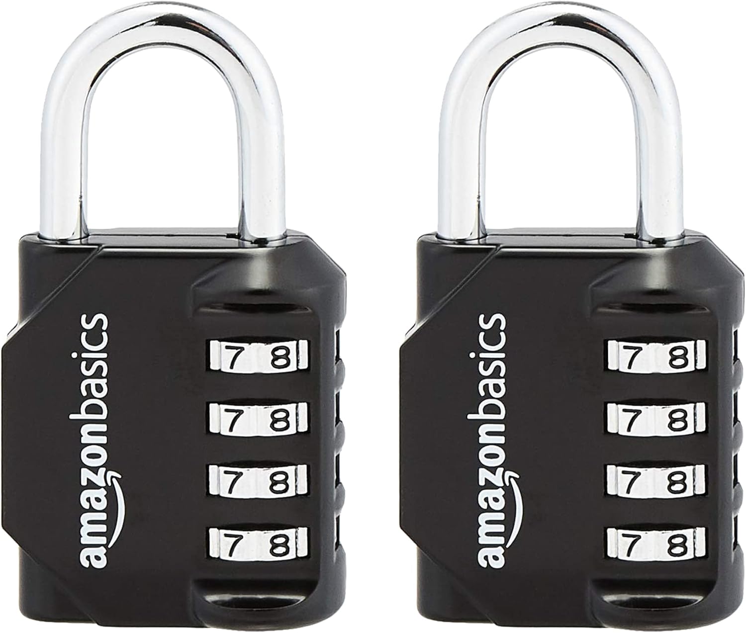 Amazon Basics AB-PL111 4-Digit Combination lock, 2 Count, BlackSilver
