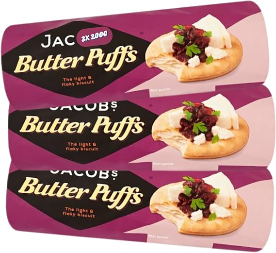 Crackers Biscuits Bundle With Jacob Butter Puffs 200g (3 Pack)