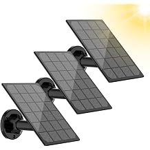 Güneş Paneli Dış Mekan Güneş Enerjili Kablosuz Kamera ile Uyumlu, Güvenlik Kamerası için Sürekli Güç Kaynağı, 5V 3,5W USB Bağlantı Noktası Su Geçirmez Güneş Paneli 3 m Şarj Kablosu (3 Paket)