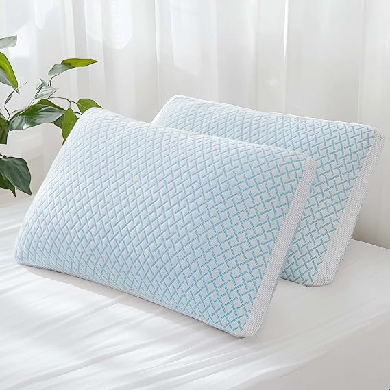 Shredded Memory Foam Cooling Soft Pillows King Size Set of 2, Adjustable Hypoallergenic Hotel Quality Bed Pillow for Side, Back and Stomach Sleeper, Bamboo Viscose Cover, Oeko-TEX Certified