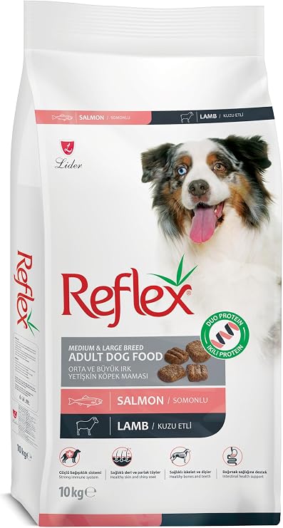 Reflex Duo Protein Somonlu ve Kuzu Etli Orta ve Büyük Irk Yetişkin Köpek Maması 10 kg