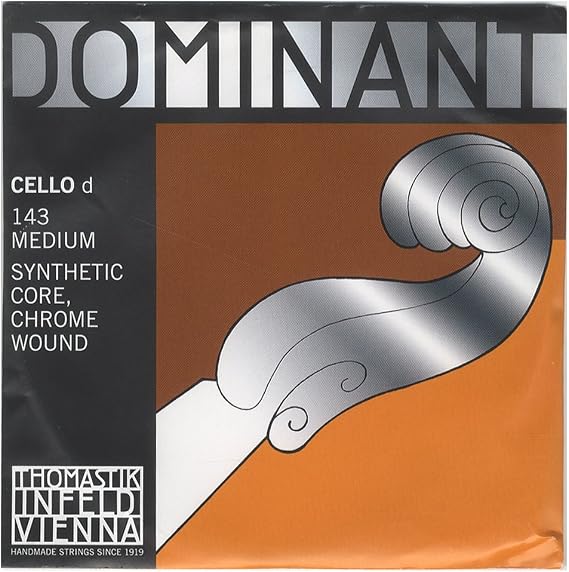 Thomastik single string for cello 4/4 Dominant - D string nylon core, chrome wound, medium