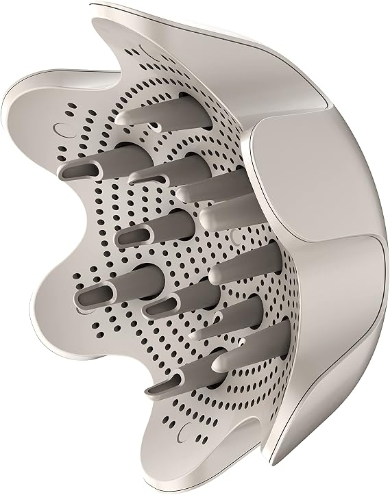Shark XSKHD4DA FlexStyle Curl-Defining Diffuser, Attachment for Shark FlexStyle Blow Dryers, Styling Tool for Wavy, Curly, and Coily Hair, Enhance Natural Curls, Extendable Prongs, Stone