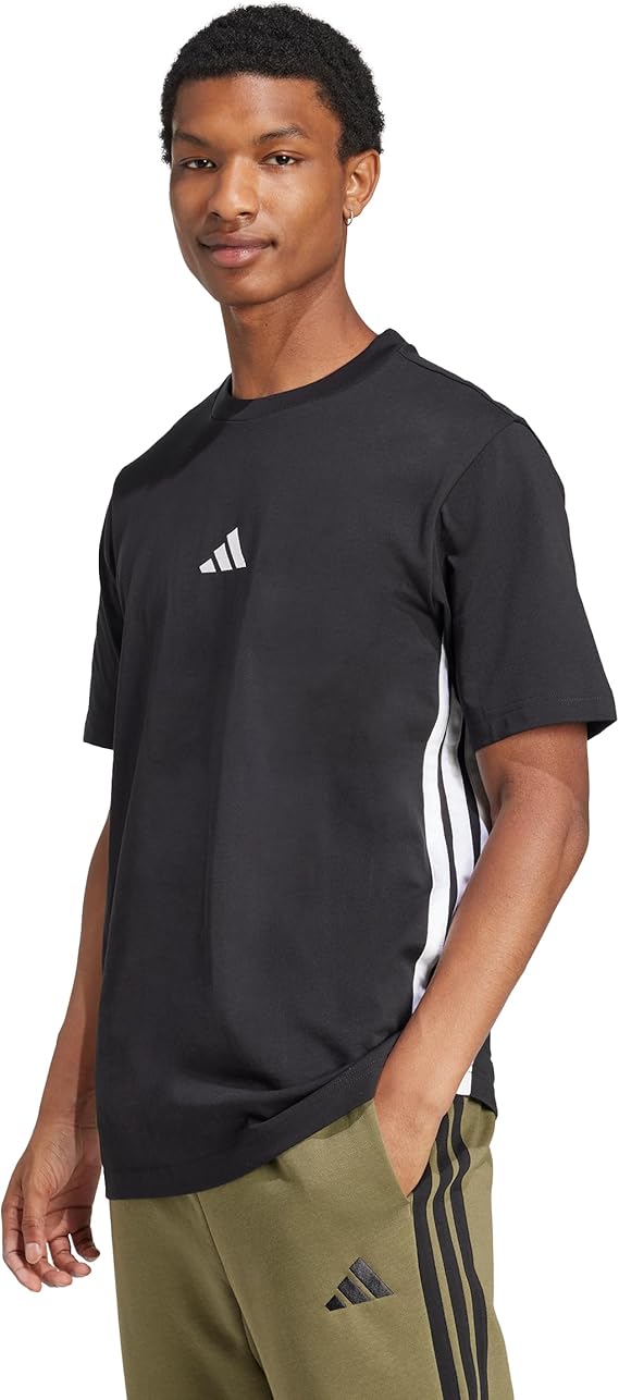 adidas Men's Essential Three Stripes Single Jersey TEE