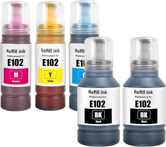 102 Ink Refill Bottle Compatible with Epson ET-2850 ET-3850