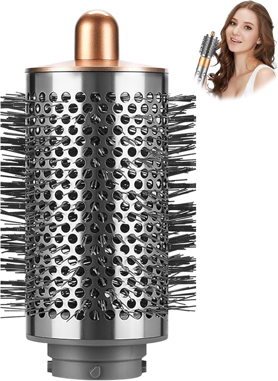 Large Round Volumizing Brush for Dyson Airwrap Styler, Big Round Brush Volumizer Attachment for Dyson Airwrap HS01 HS05 HS08, Smooth Hair,Volumizing and Curly Styling Copper