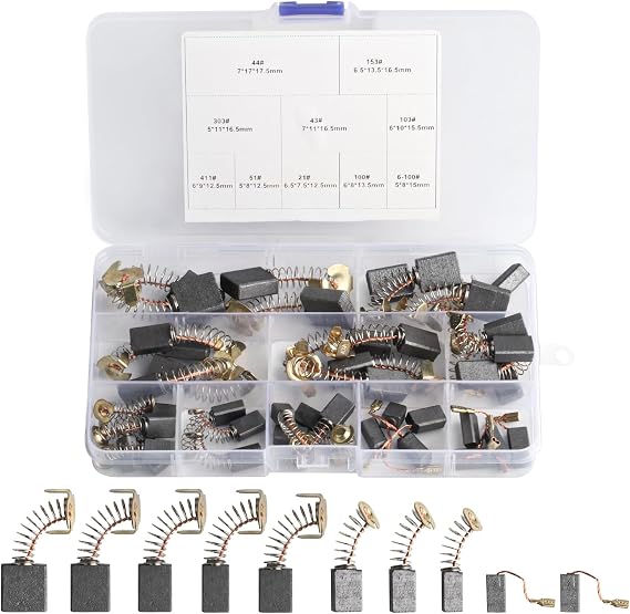 Xujinsongg 40 pcs Electric Motor Carbon Brushes, 10 Sizes