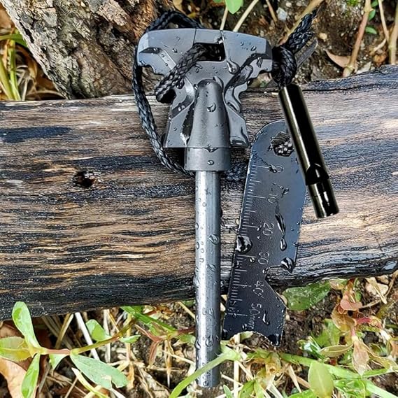 Magnezyum Çubuk Acil Durum Çakmaktaşı Deprem Hayatta Kalma Ateş Başlatıcı Çakmak Kiti Düdük Hediyeli,Kamp,Karavan İçin Ateş Yakmak İçin Çakmak