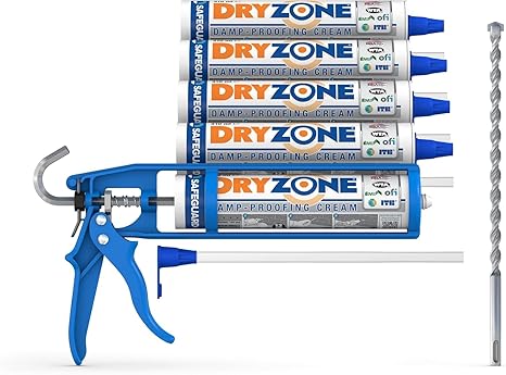 Dryzone Horizontal Barrier Set (5 x 310 & Cartridge Press) - Against Wet Walls and Rising Moisture - WTA Certified Moisture Barrier for Masonry Also for Cellar Walls