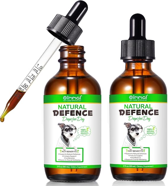 2Pack Natural Defence Drops for Dogs,Dog Immune Support Drops | Supports Joint, Digestion, Immunity & Skin Health | For Everyday Vitality | Suitable for All Breeds | 60ml