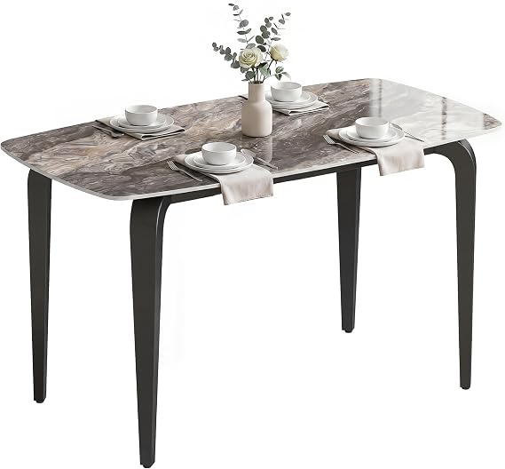 HOMCOM Dining Table for 4 Modern Kitchen Table 130W x 70D x 75H cm Brown
