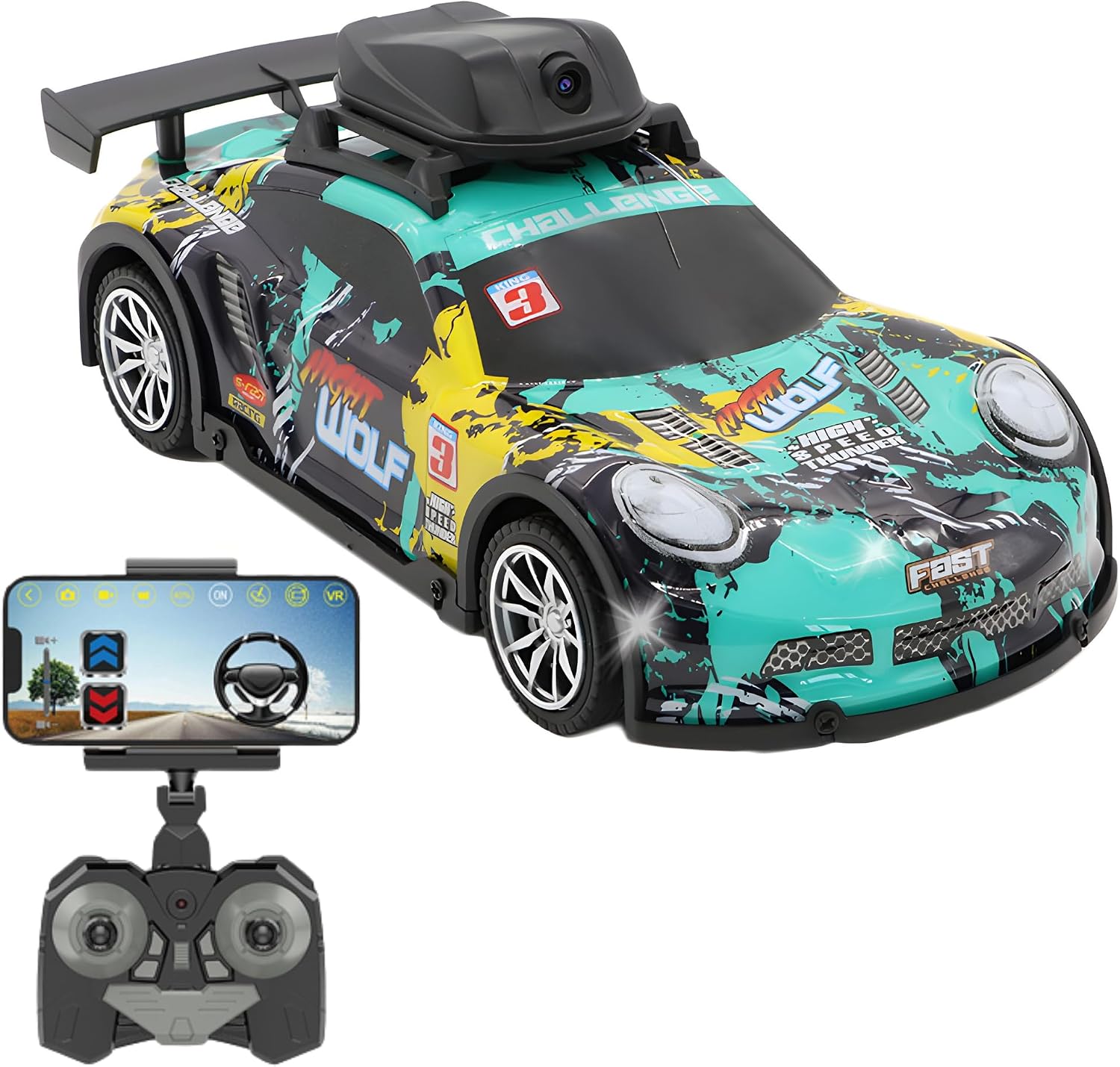 Toy Remote Control Camera Car HD Photo and Video Taken Rechargeable Led Light Vehicle Recording Photos and Videos with One Click from the Remote Control