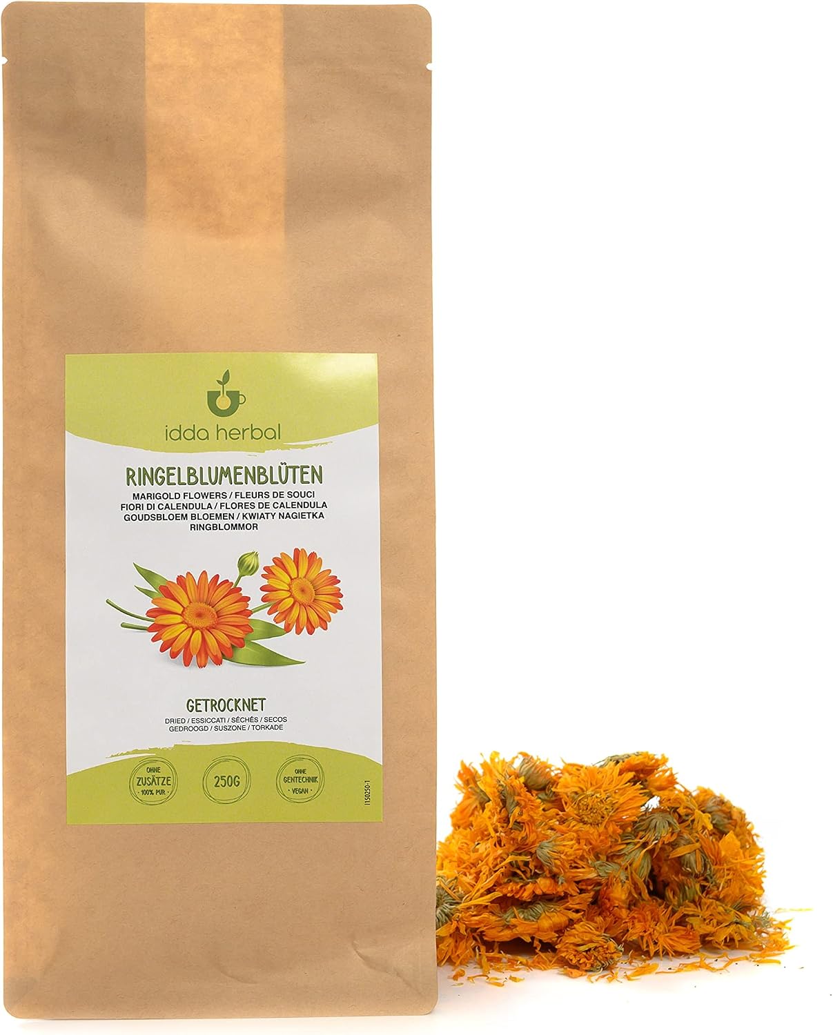 Marigold blossoms 250g,8.8oz, marigold tea, Calendula blossoms, orange calendula, gently dried, 100% pure and natural for the preparation of tea, herbal tea