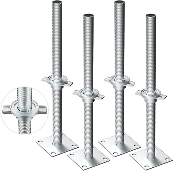 4 Pack 17" Hollow Heavy-Duty Adjustable Scaffold Leveling Jack