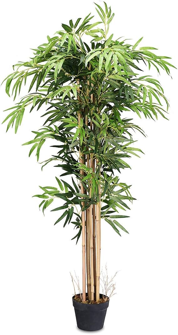 TANGKULA Decorative Plant, 59.1 inches 150 cm, Fake Green, Artificial Ornamental Plant, Artificial Flowers, Interior, Indoor, Outdoor, Fake Plant, Artificial Ornamental Plant, No Watering, No
