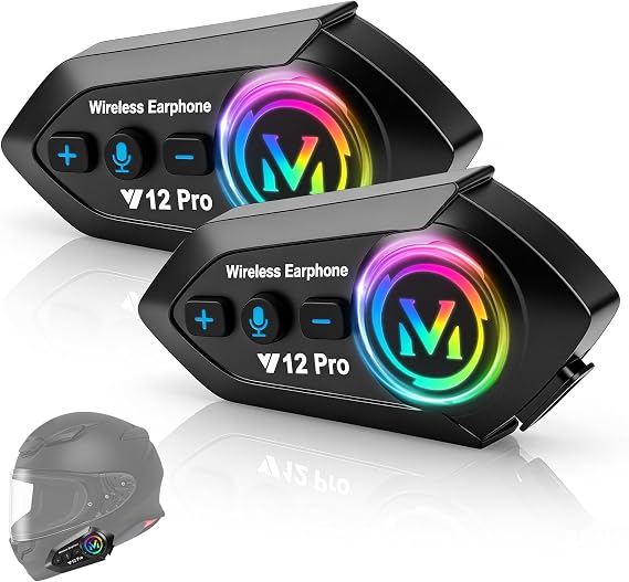 Intercom Helmet Moto Duo BT5.4 500m IP56 Music Compatible