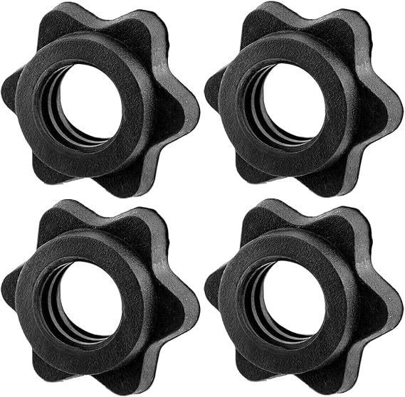 4Pcs Barbell Bar Hexagon Nuts, Dumbbell Bar Clips, Anti-Slip Spin-Lock Collar Screw, Hex Nut Screw Clamps for Dumbell Weight Lifting Training