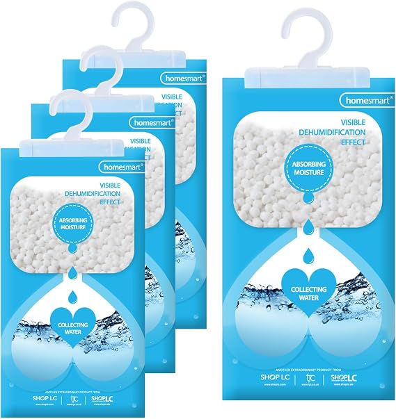 Homesmart Pack of 3 Wardrobe Dehumidifier Hanging Bags Moisture Absorber