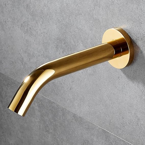 Smart Touchless Faucet, Wall Mounted Gold Automatic Sensor Tap, Convenient Touch Free Operation Bathroom Kitchen Faucet(Single Cold 2)