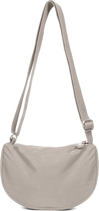 Woodland Leathers Women's Crescent Bag - Nylon, Solid Color, Multi-purpose Hobos & Shoulder Crossbody Bag - Waterproof Casual Style Womens Bags, Compact Dumpling Bag Adjustable Strap